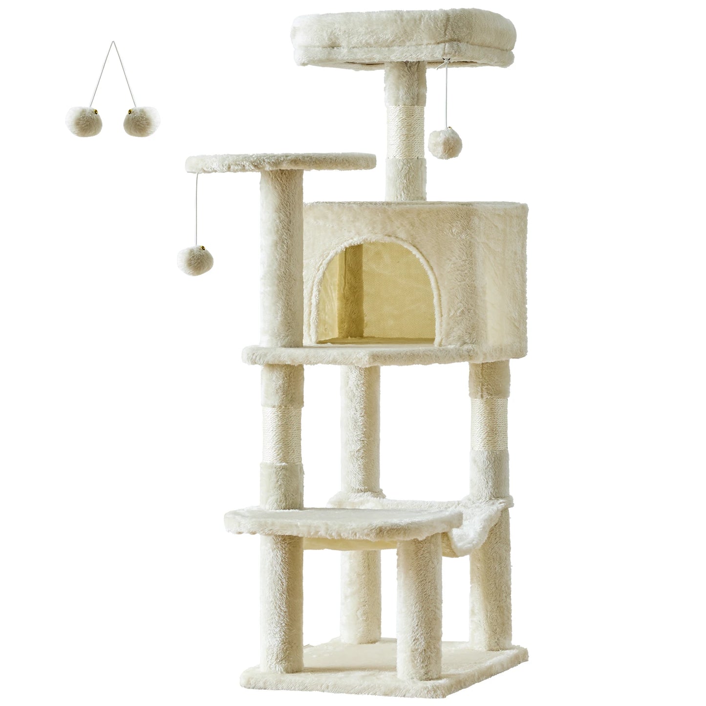 JHK Cat Tree Tower MultiCat Indoor Scratching Post Natural Sisal