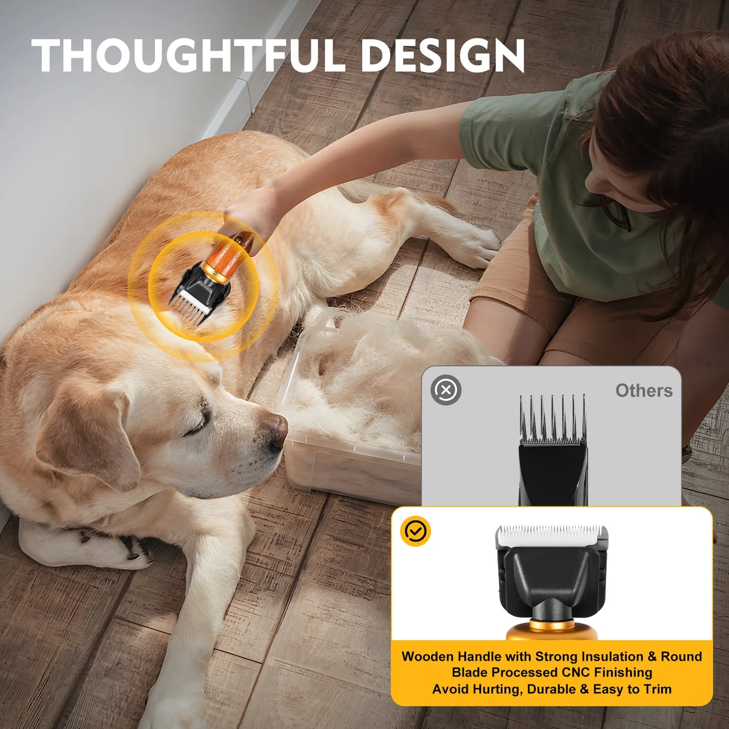 Bymaocar Electric Pet Clipper 55W Pro Corded Animal Shears