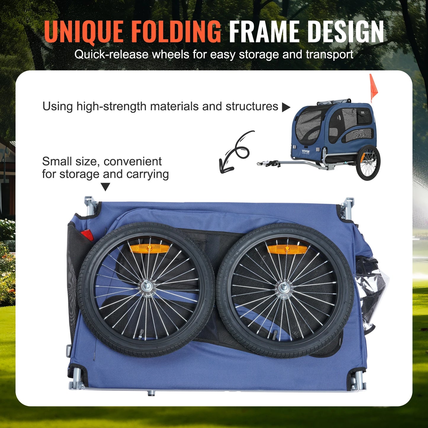 Pet Cart Bicycle Carrier for Dogs Collapsible Bike Trailer