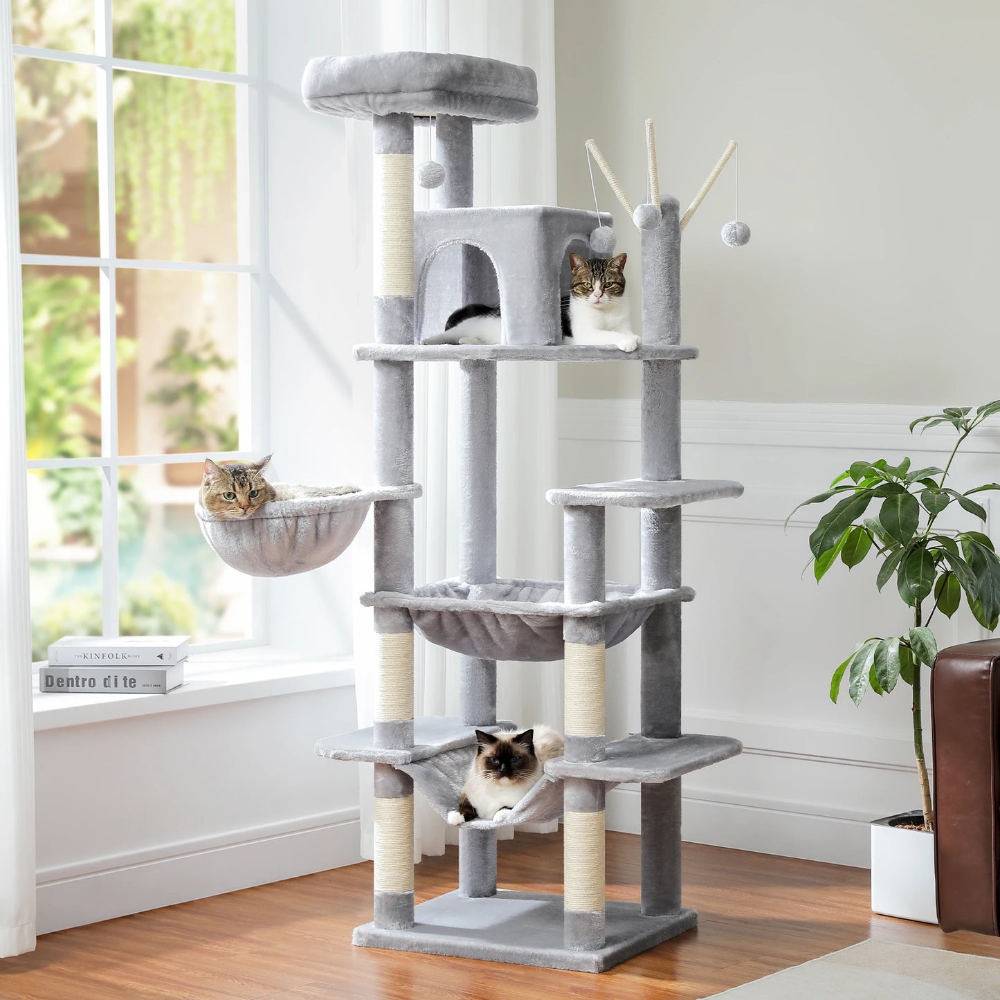 PAWZ Road Cat Tree Tower With Scratching Posts And Condo