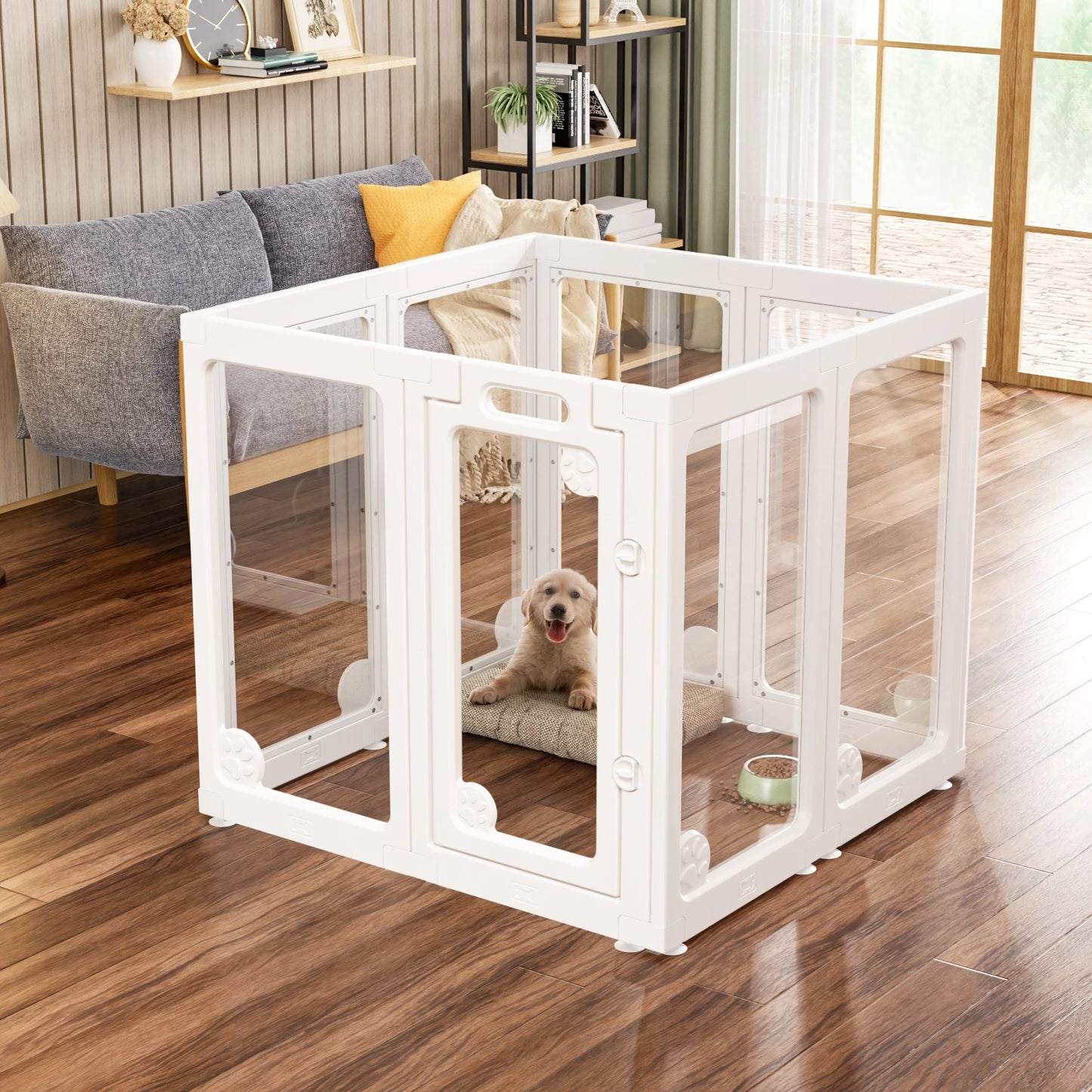 Jetting Acrylic Dog Play Pen For Small Dogs With Door