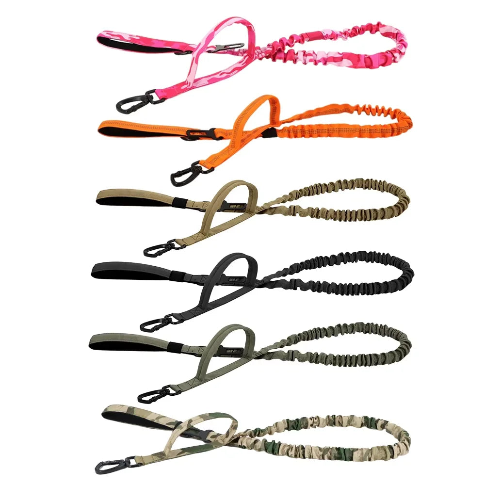 Military Tactical Dog Leash With Adjustable Rope And Dual Handles