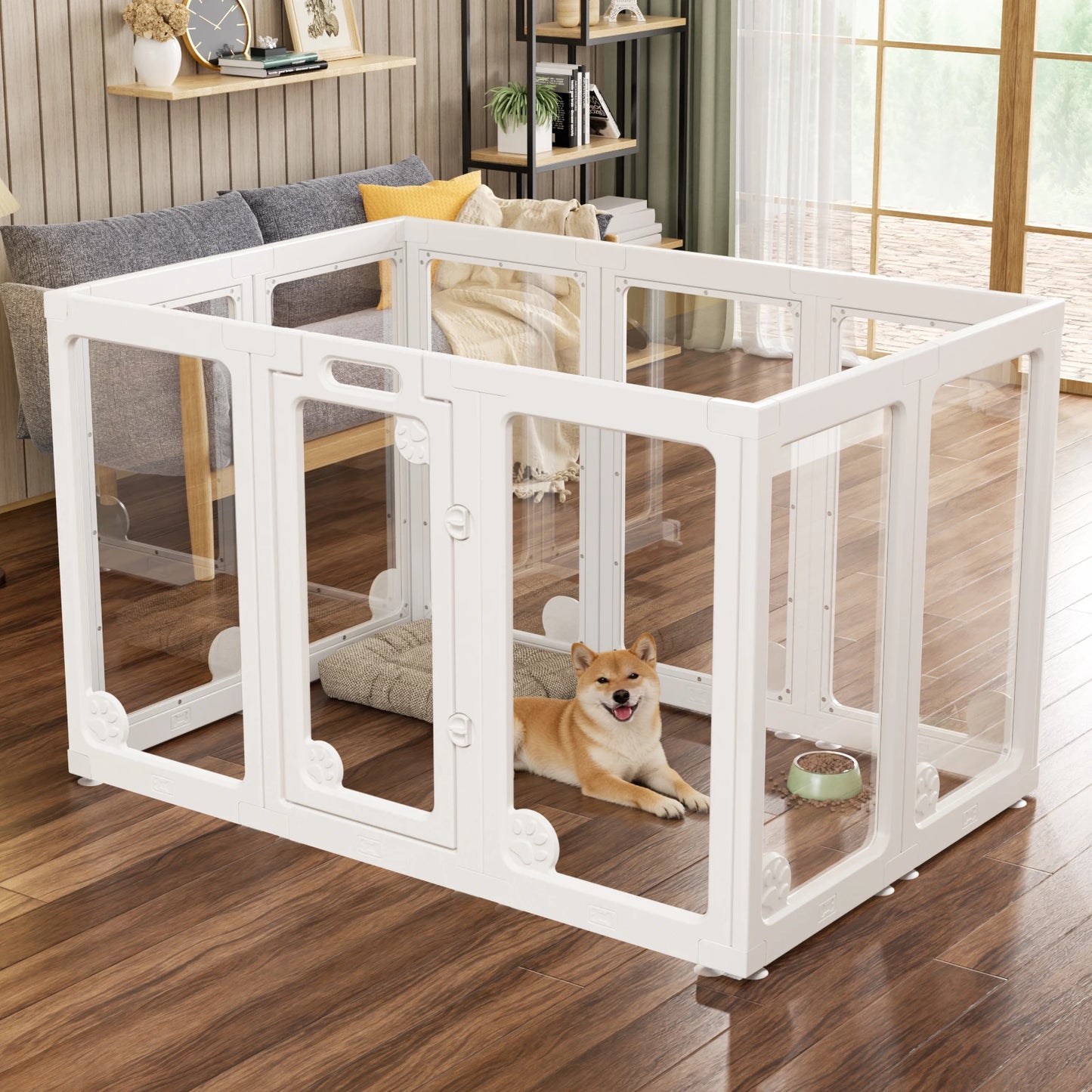 Jetting Acrylic Dog Play Pen For Small Dogs With Door