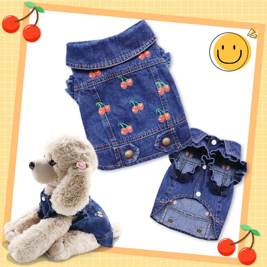 Dog Jeans Jacket Denim Coat For Small To Medium Dogs