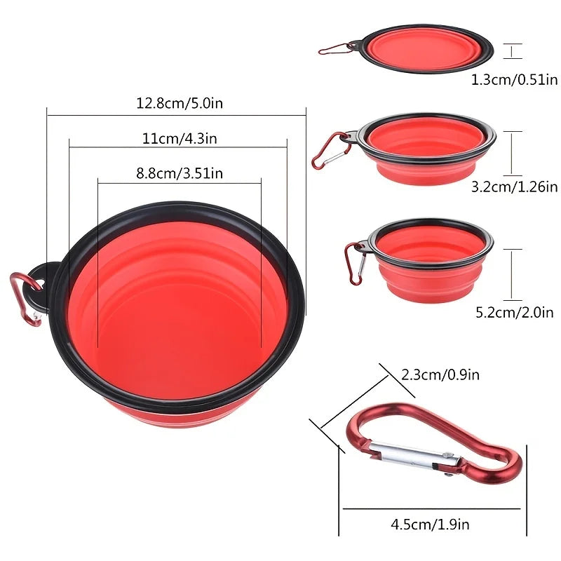 Portable Collapsible Pet Food Bowl TPR Silicone Travel Outdoor