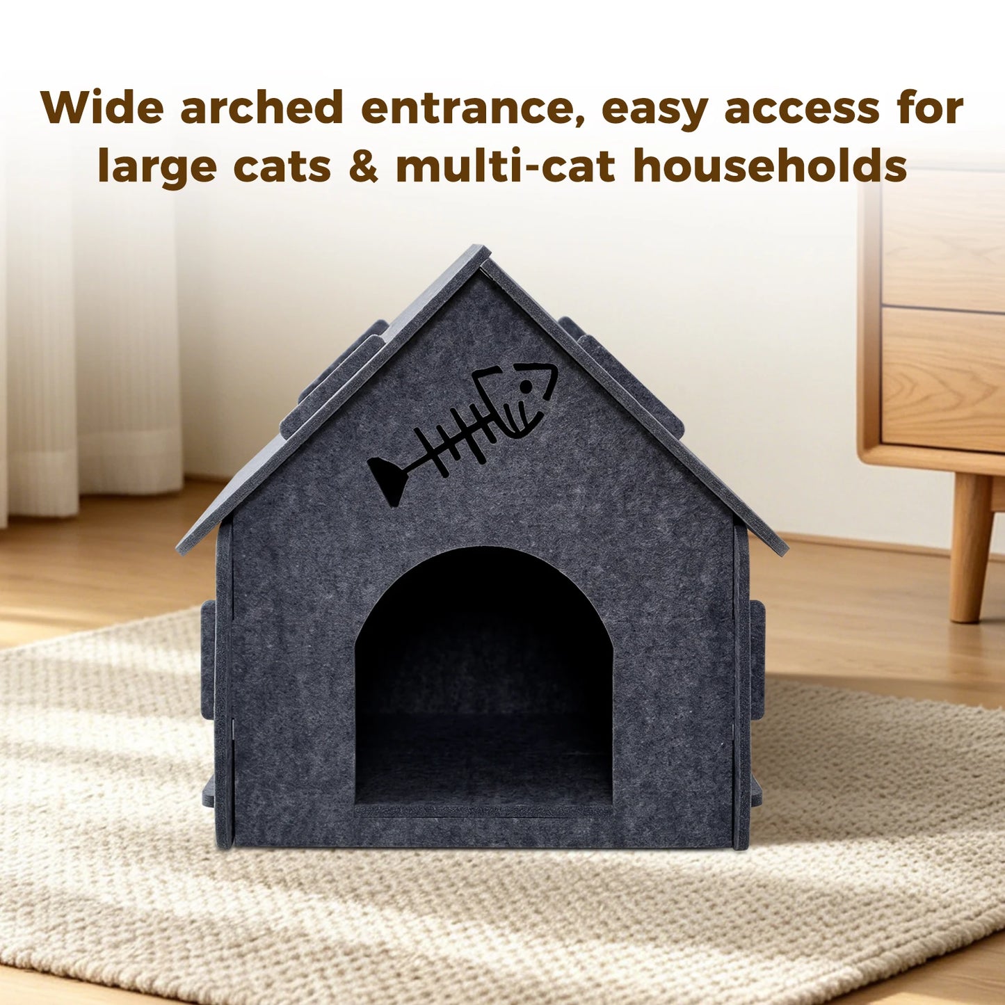 Detachable Splicing Felt Cat House For Indoor Cats Cabin Cave