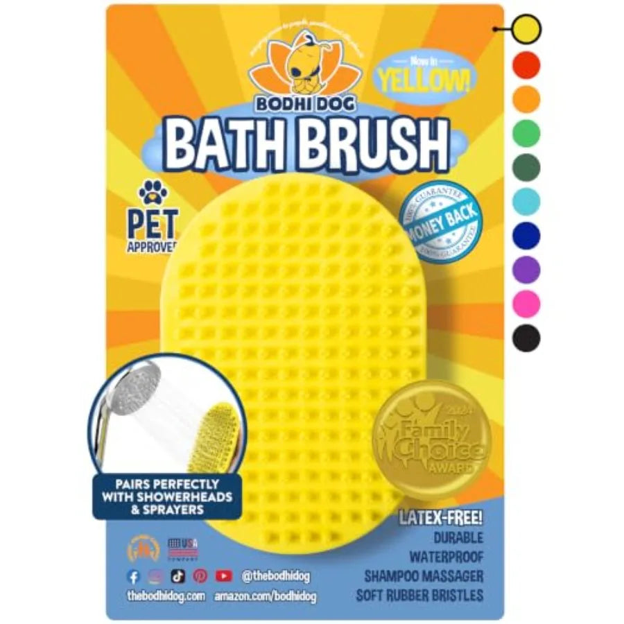 Pet Grooming Shampoo Brush for Dogs and Cats Stainless Scrubber