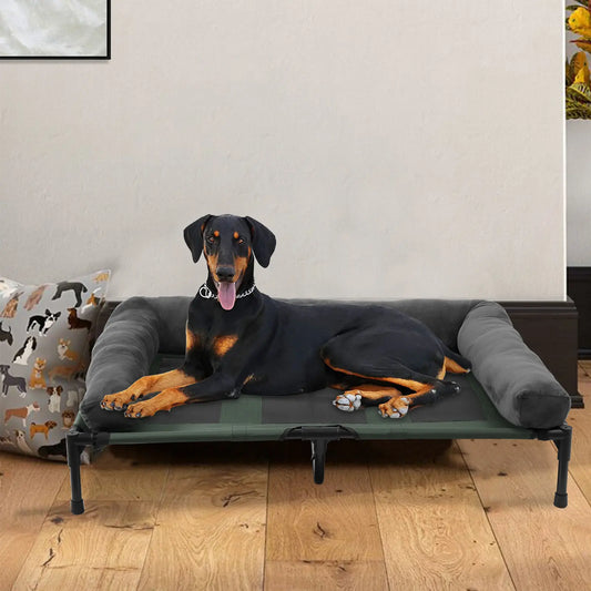 BINGOPAW Elevated Pet Bed With Detachable Bolster Cooling For Pets