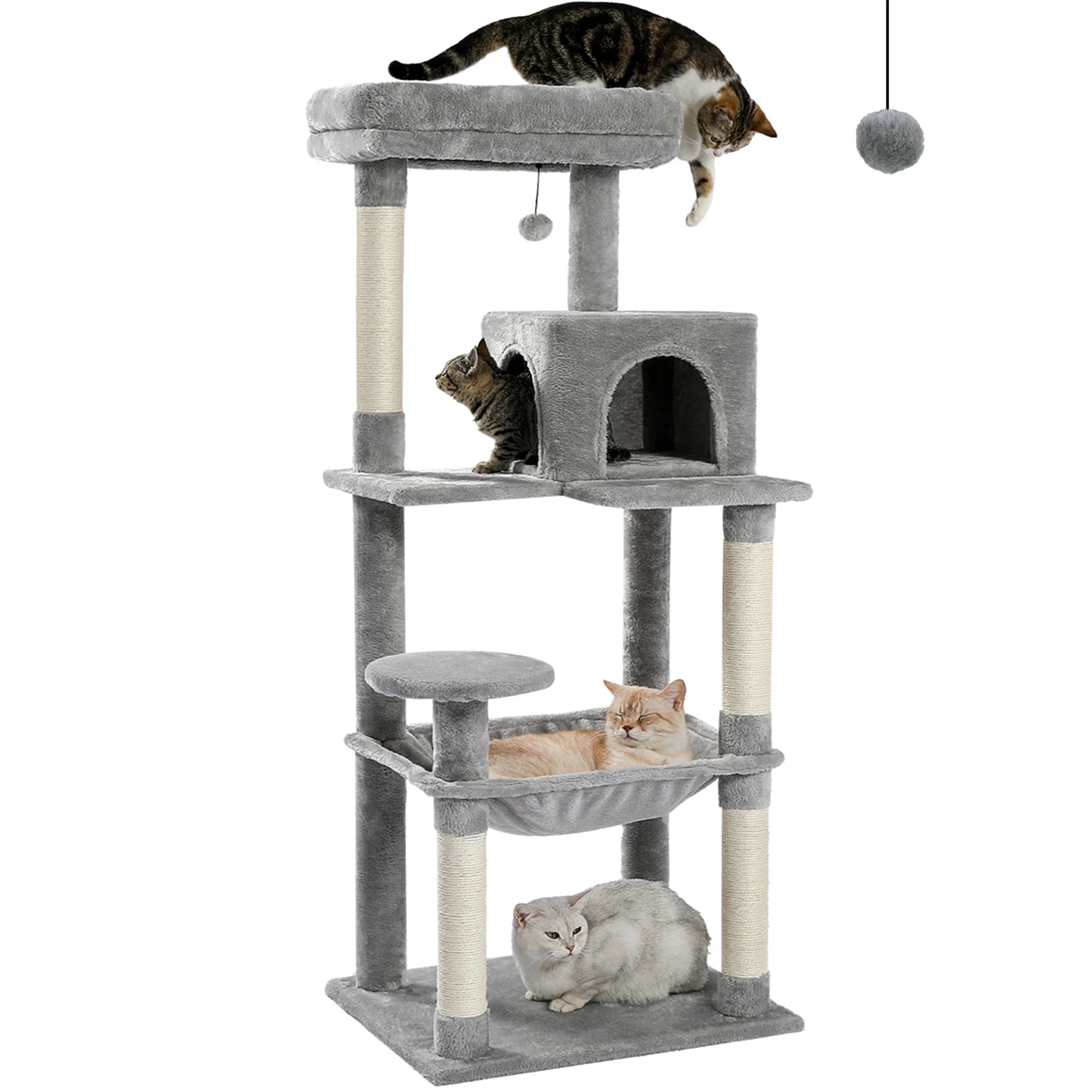 PAWZ Road 5 Level Cat Tree Indoor Large Cat Tower With Hammock