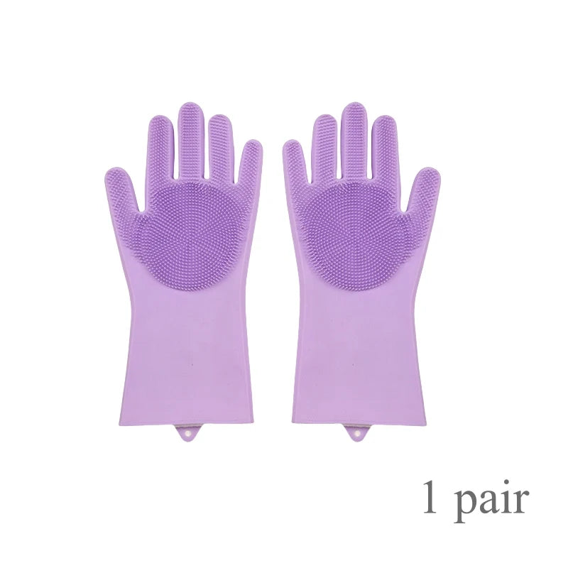 Silicone Pet Grooming Gloves For Dogs Cats Hair Removal Scrubber