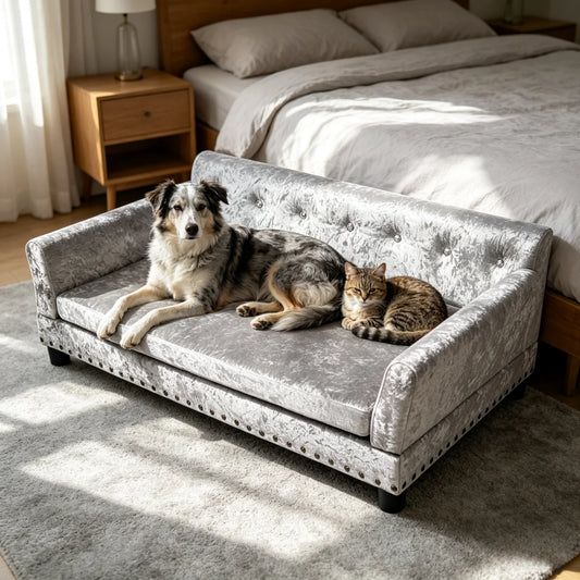 BINGOPAW Extra Large Elevated Dog Sofa Bed With Removable Cushion